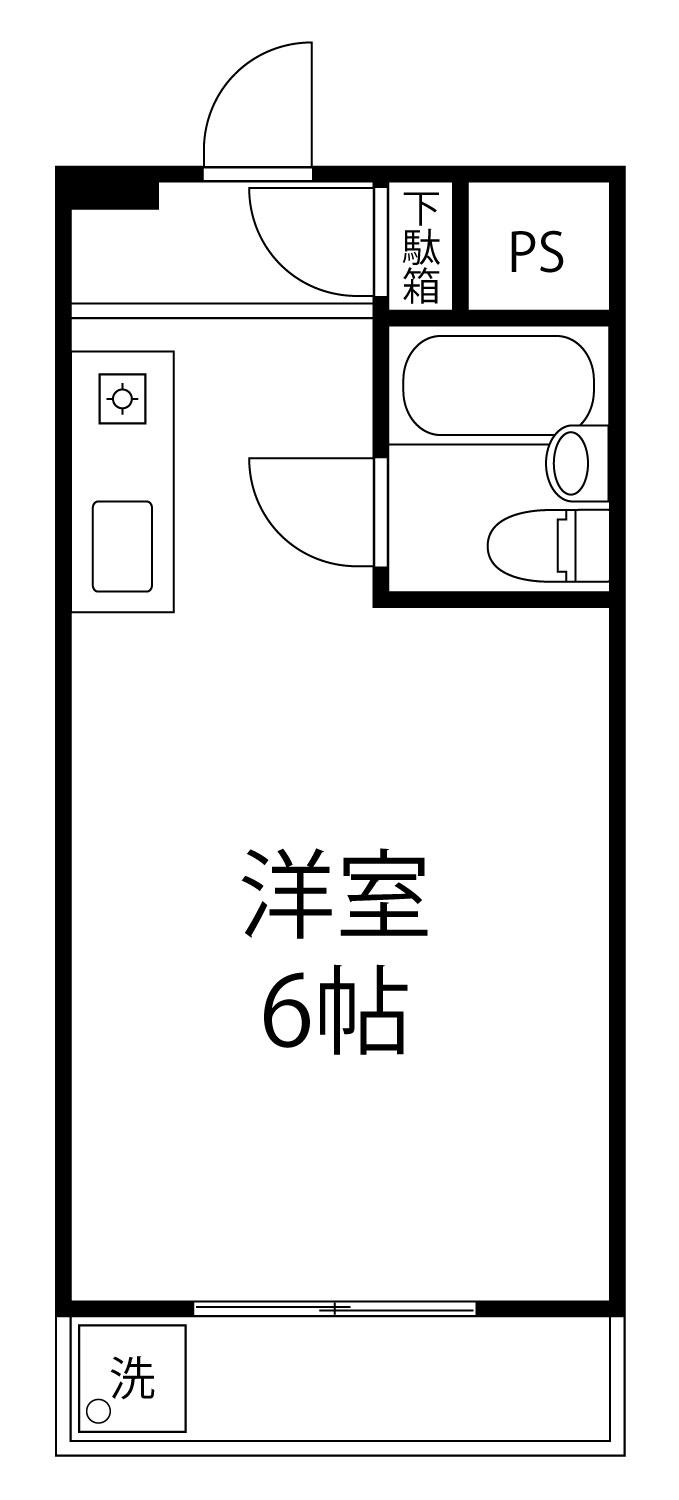 プラーズ南荻窪(ワンルーム/2階)の間取り写真