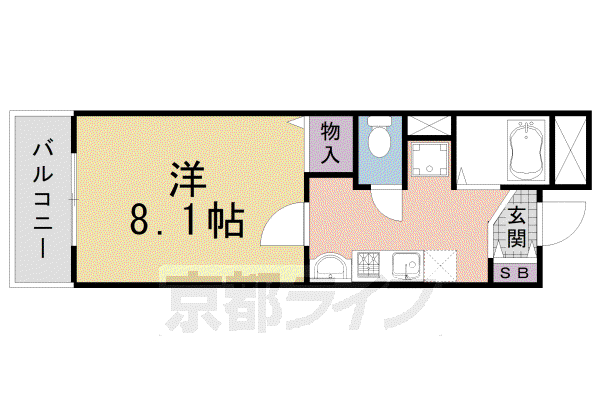 珠光ビル西洞院(1K/7階)の間取り写真