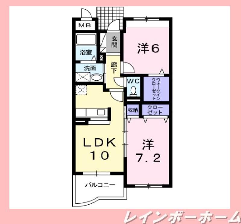 セレッソリオ(2LDK/3階)の間取り写真