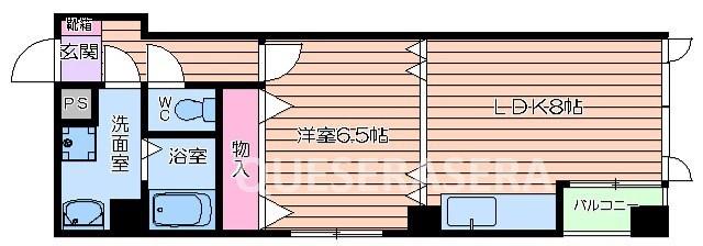 天神ビル(1LDK/5階)の間取り写真