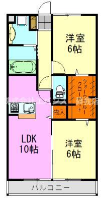 コンフォートヒルズ・蘇我宮崎台(2LDK/3階)の間取り写真