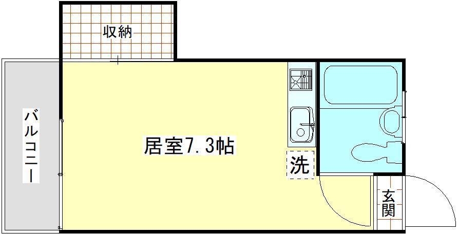 ポームドテール(ワンルーム/2階)の間取り写真
