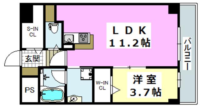 アクトタレイア茨木駅前(1LDK/2階)の間取り写真