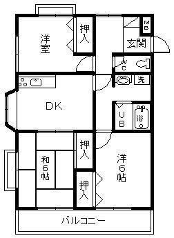 エトワールI(2LDK/1階)の間取り写真