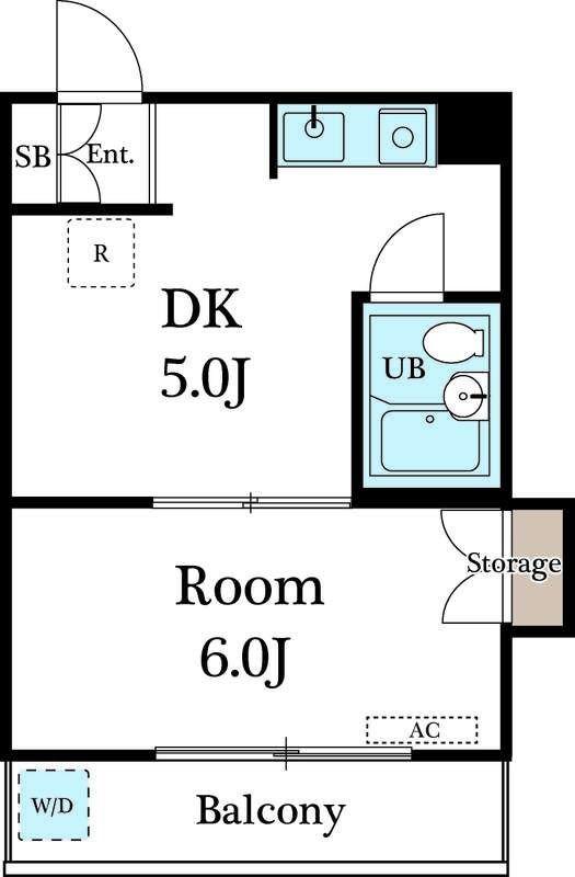 シャロン西川口(1DK/5階)の間取り写真