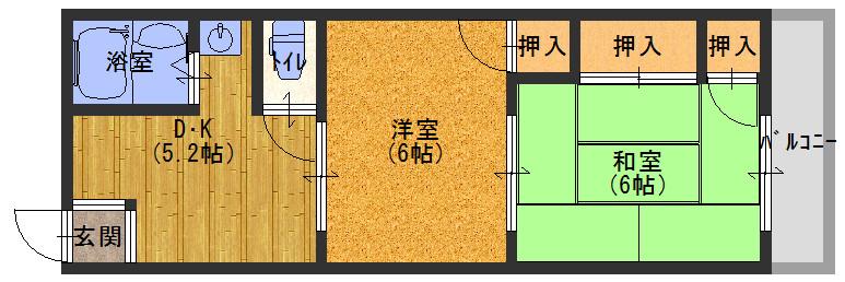 トップイット門真(2DK/3階)の間取り写真
