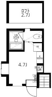 キャトル三軒茶屋(ワンルーム/1階)の間取り写真