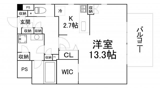 CIELD東梅田(ワンルーム/8階)の間取り写真