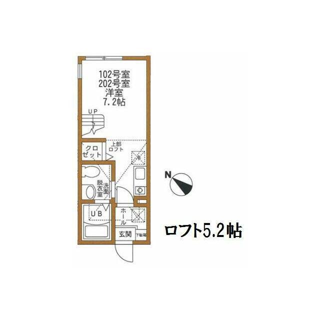 LAKREA菊名横浜(ワンルーム/1階)の間取り写真