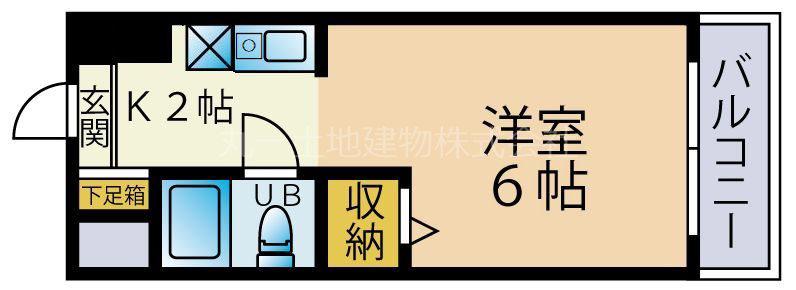 ロザール東千葉(1K/6階)の間取り写真