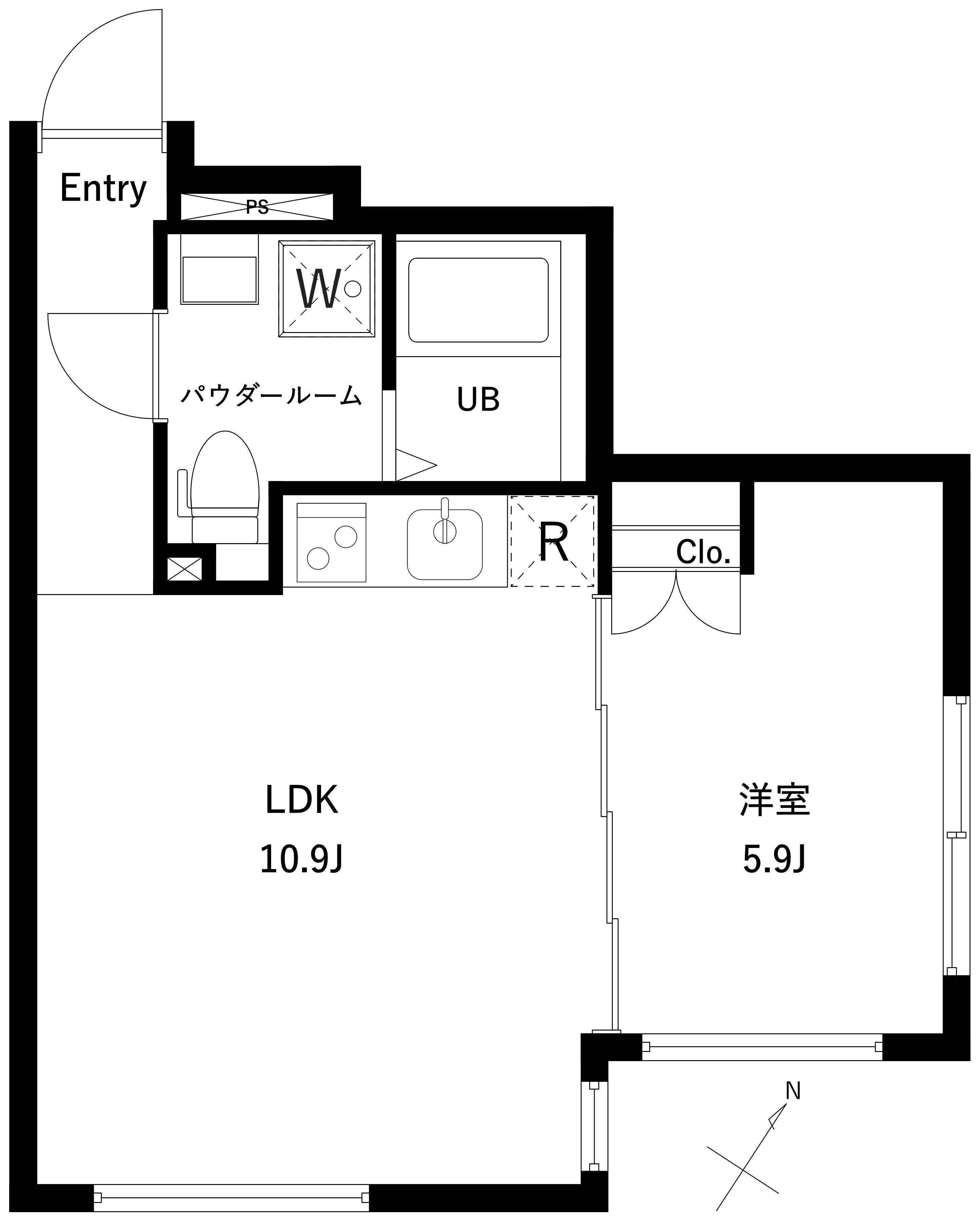 オーキッドレジデンス代々木(1LDK/2階)の間取り写真