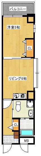 BON CHIC(1DK/5階)の間取り写真