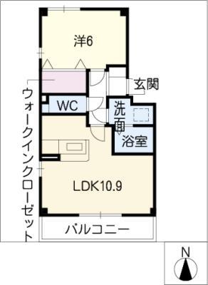 サンティーク・ヴィラ(1LDK/1階)の間取り写真