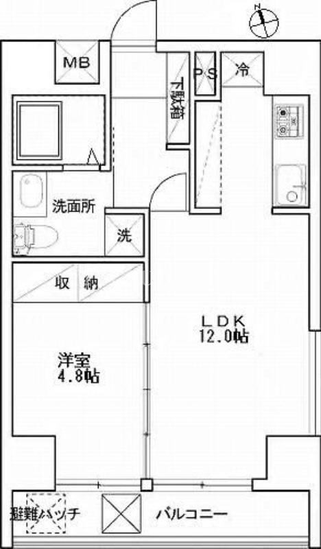 アールレジデンス東中野(1LDK/7階)の間取り写真