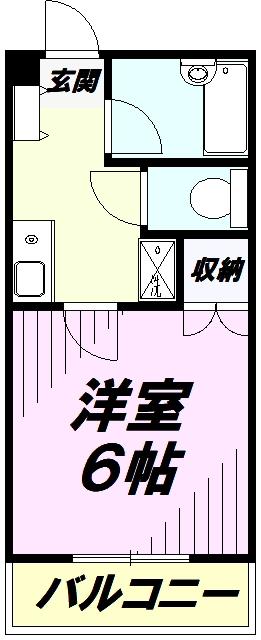 ガーデンシティ狭山ヶ丘(1K/1階)の間取り写真