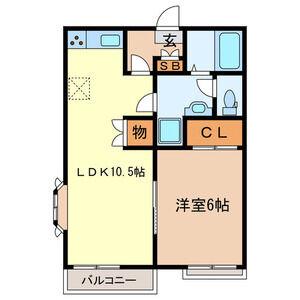 メゾンモデラート(1LDK/2階)の間取り写真