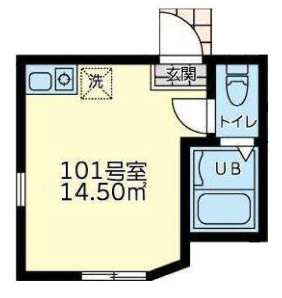 四季のワルツ(ワンルーム/1階)の間取り写真