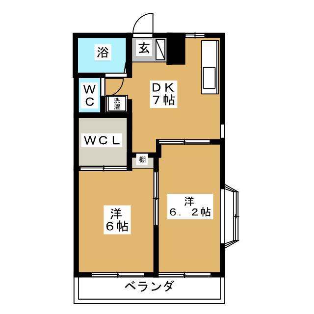 ヴィ鶴見(2DK/3階)の間取り写真