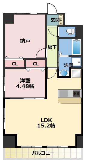GROOVE豊中レジデンス(1SLDK/1階)の間取り写真