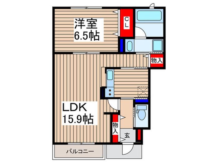 リヤン・ド・ファミーユ(1LDK/1階)の間取り写真