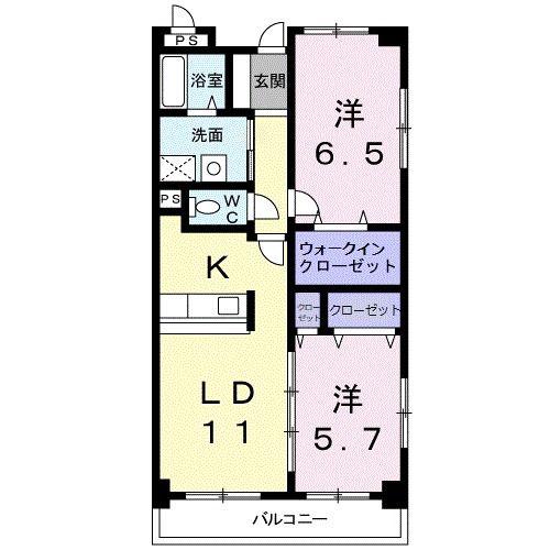 レンドール(2LDK/4階)の間取り写真