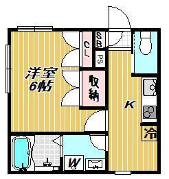 グレース戸越(1K/1階)の間取り写真