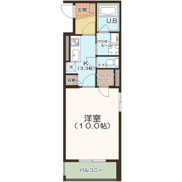 ルート38(1K/2階)の間取り写真