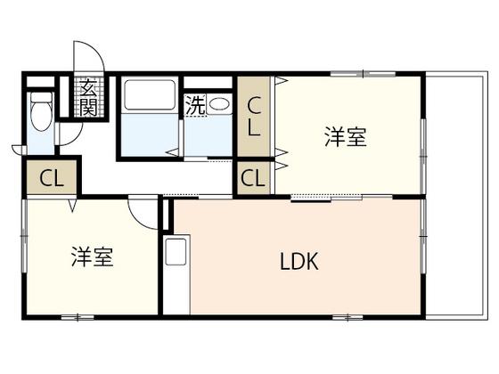 レトアGO(2LDK/1階)の間取り写真