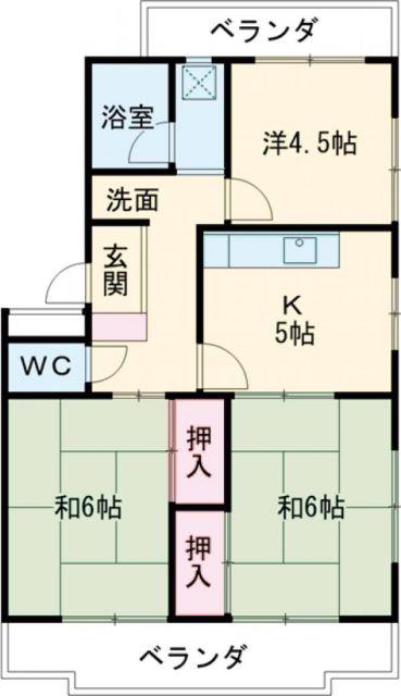 サンシティ小池(3K/3階)の間取り写真