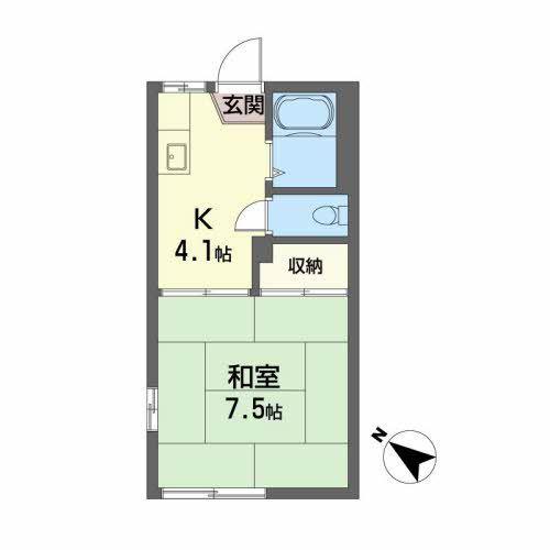 サニーコーポ及川(1K/1階)の間取り写真