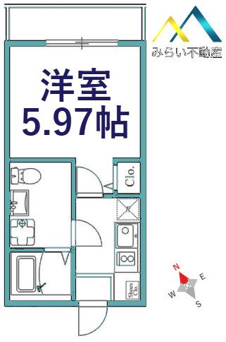 カーサフェリーチェ鶴ヶ峰(1K/1階)の間取り写真