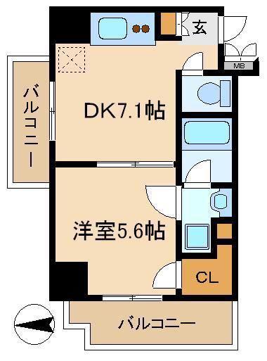 パークアクシス元浅草ステージ(1DK/4階)の間取り写真