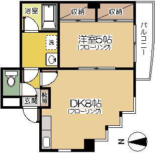Sレジデンス5(1LDK/4階)の間取り写真