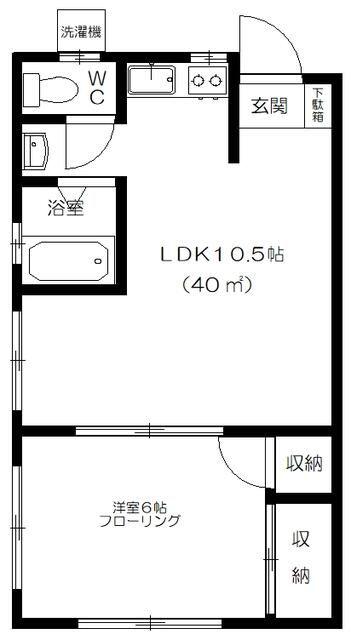 第2池元ビル(1LDK/2階)の間取り写真