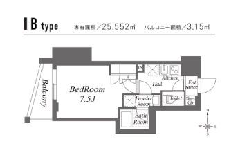 ZOOM池袋ウエスト 402(1K/4階)の間取り写真
