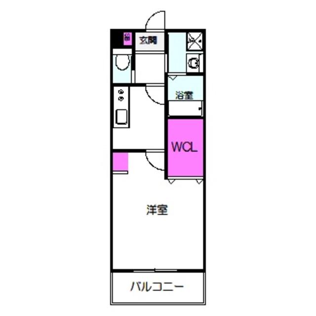 KAUNIS都島(1K/2階)の間取り写真