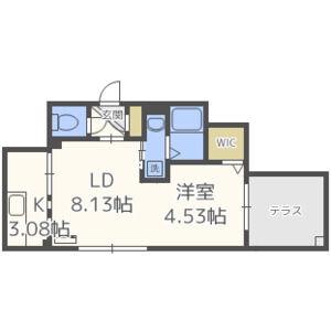 CIEL ノース22(1LDK/1階)の間取り写真