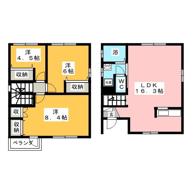 ラフィーネKIII(3LDK/1階)の間取り写真