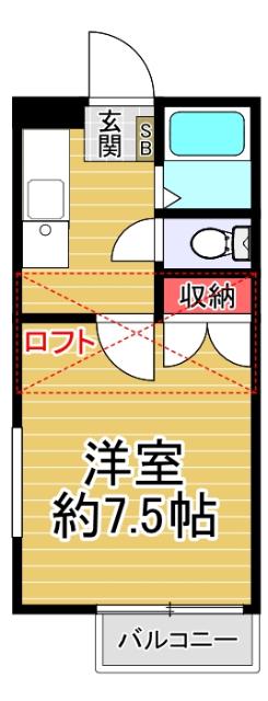 アビーロード中山(1K/2階)の間取り写真