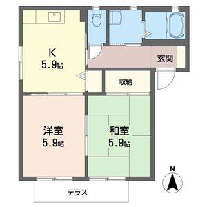グリーンパレスISA II(2K/1階)の間取り写真