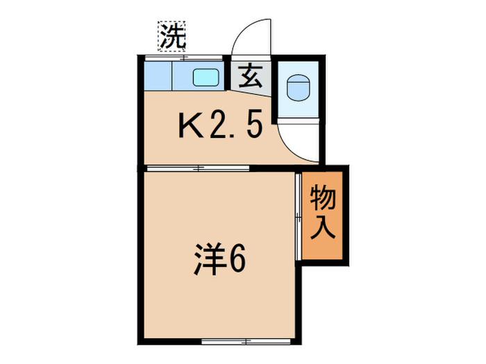 清美荘(1K/1階)の間取り写真