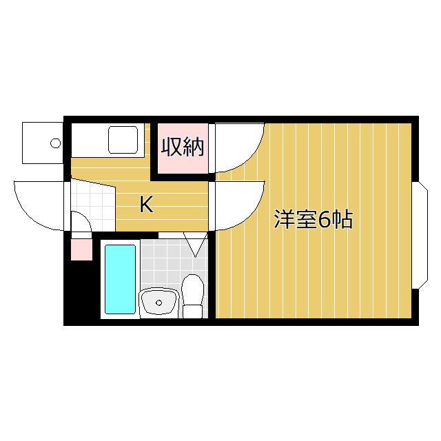 フローラ小鹿(1K/1階)の間取り写真