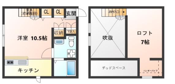 フェリチタ国分寺(ワンルーム/2階)の間取り写真