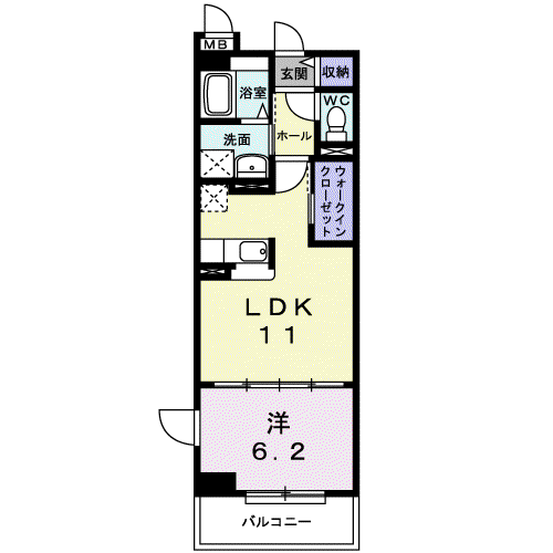 ブリアン コリーヌ(1LDK/1階)の間取り写真