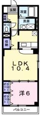 ファウンテンヒルII(1LDK/2階)の間取り写真