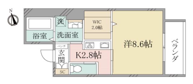 ヘーベルヴィレッジ高円寺北ルティルオプス高円寺(1K/3階)の間取り写真