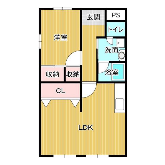 ハイライフ中津 A棟(1LDK/4階)の間取り写真