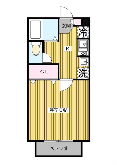 ソウェルU(1K/2階)の間取り写真