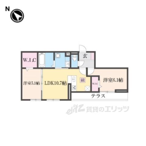 FELIZTORISIA(2LDK/1階)の間取り写真