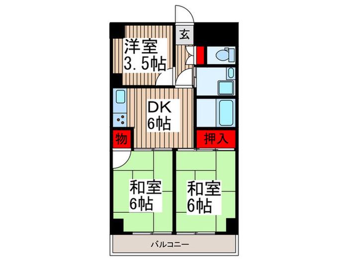 入間駅前ビル(3DK/7階)の間取り写真